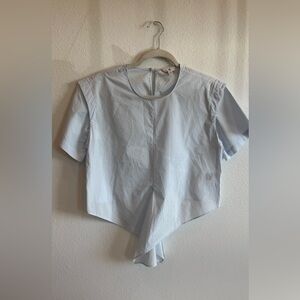 Banana Republic Light Blue Asymmetric Hem Blouse